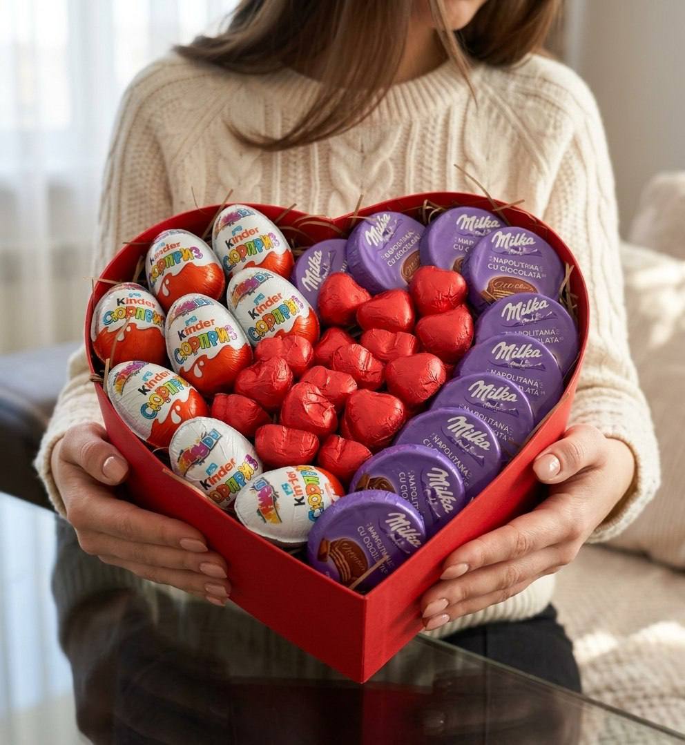 Подарочный бокс «Сладкое сердце Milka & Kinder»